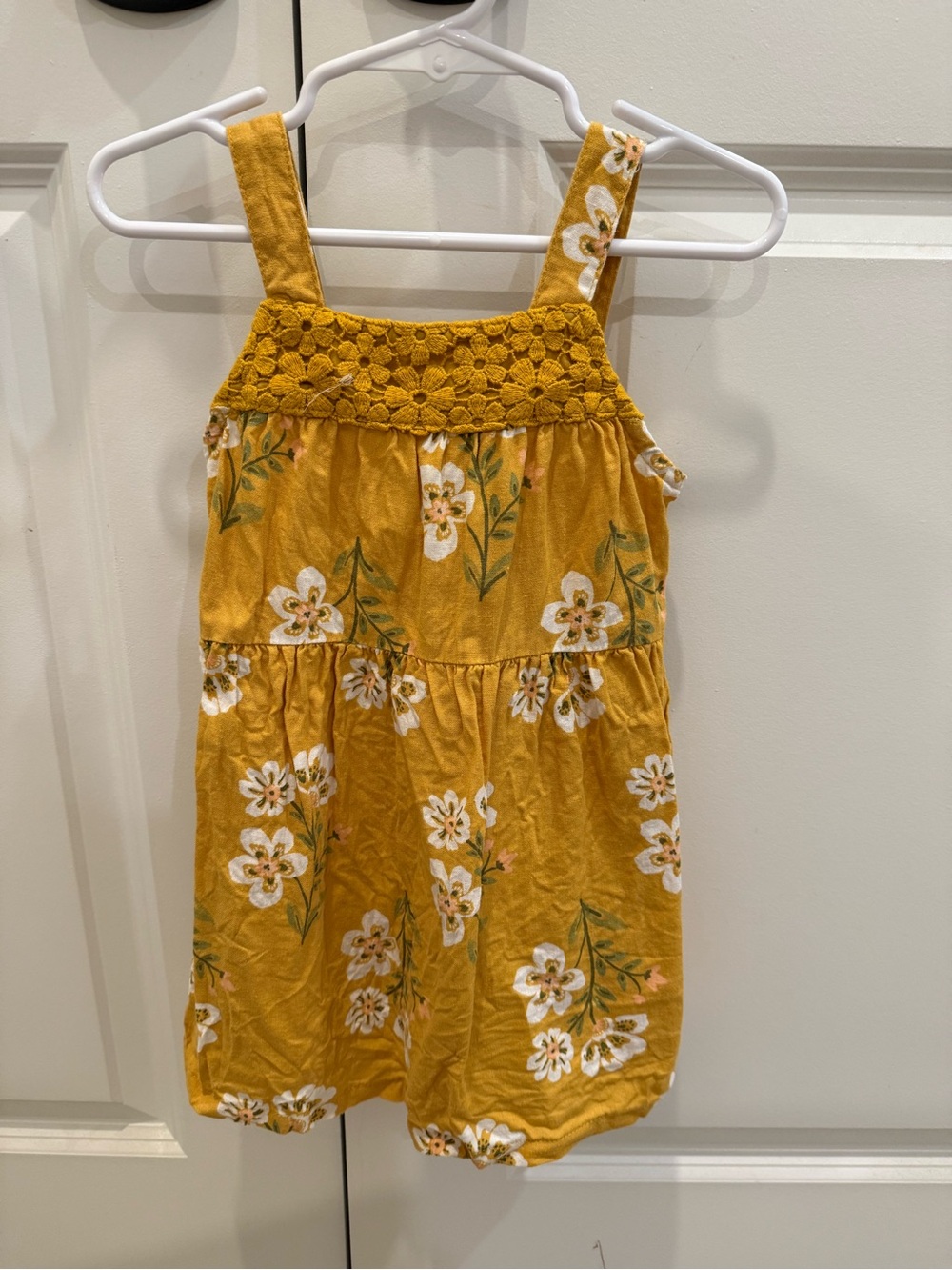 Carter's Yellow Floral Sundress with Crochet Detail